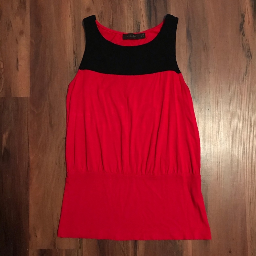 The Limited Red and Black Tank Top